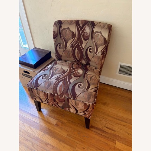 Used Modern Armless Lounge Chair with Brown Patterned  for sale on AptDeco