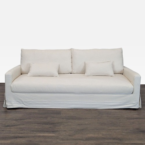 Used Ikea 3-Seat Sofa in Beige Fabric Slipcover Sofa for sale on AptDeco