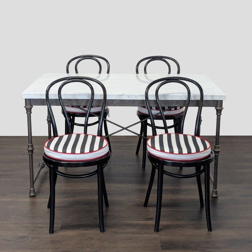 Used Crate & Barrel Marble Top Dining Set for sale on AptDeco