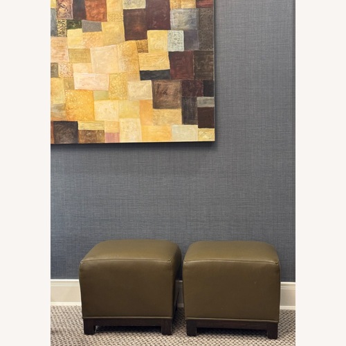 Used Olive Ottomans (Pair of 2) for sale on AptDeco