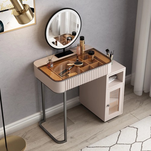 Used Chiquitha Glass Top Makeup Vanity for sale on AptDeco