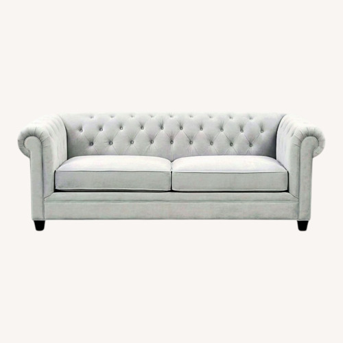 Used Martha Stewart Light Gray Velvet 3+ Seater Sofa for sale on AptDeco
