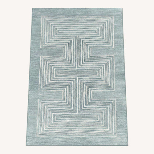 Used AllModern Orlie Blue Wool Runner Rug 2.5' x 8' for sale on AptDeco