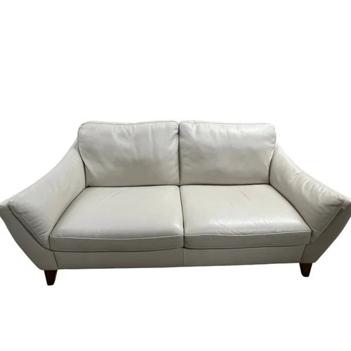 Used Natuzzi Editions Cream Leather Sofa Loveseat for sale on AptDeco