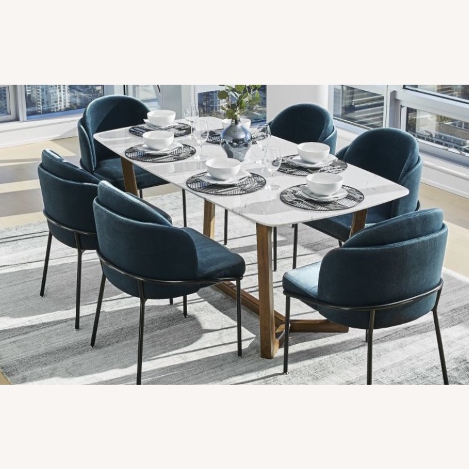 Rove Concepts Evelyn Dark Brown Marble Dining Table - image-1