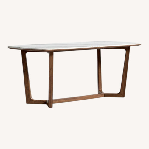Used Rove Concepts Evelyn Dark Brown Marble Dining Table for sale on AptDeco