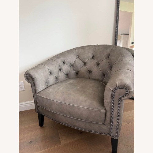 Used Ethan Allen Clyde Dark Gray Accent Chair for sale on AptDeco