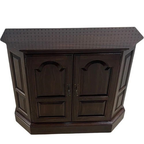 Used Dark Wood Two Door Storage Accent Cabinet for sale on AptDeco