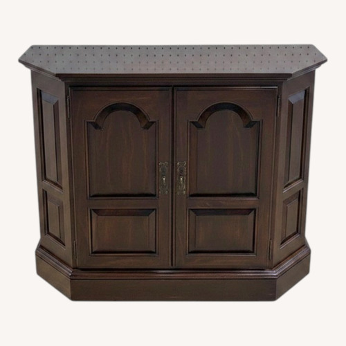 Used Dark Wood Two Door Storage Accent Cabinet for sale on AptDeco