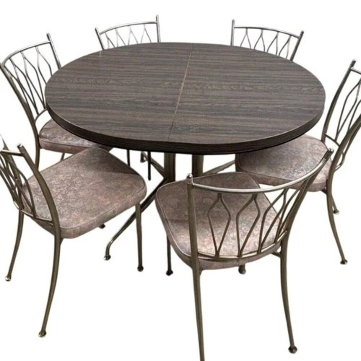 Retro Expandable Dining Table Set 6 Chairs - image-7