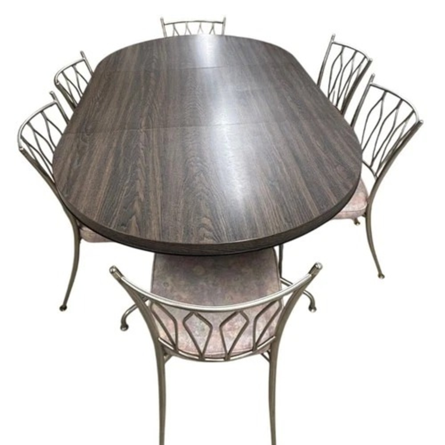 Retro Expandable Dining Table Set 6 Chairs - image-14