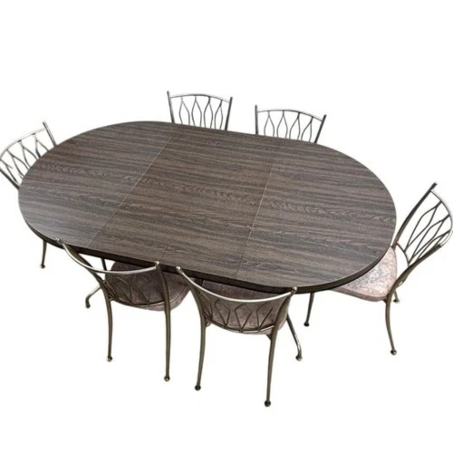 Retro Expandable Dining Table Set 6 Chairs - image-13