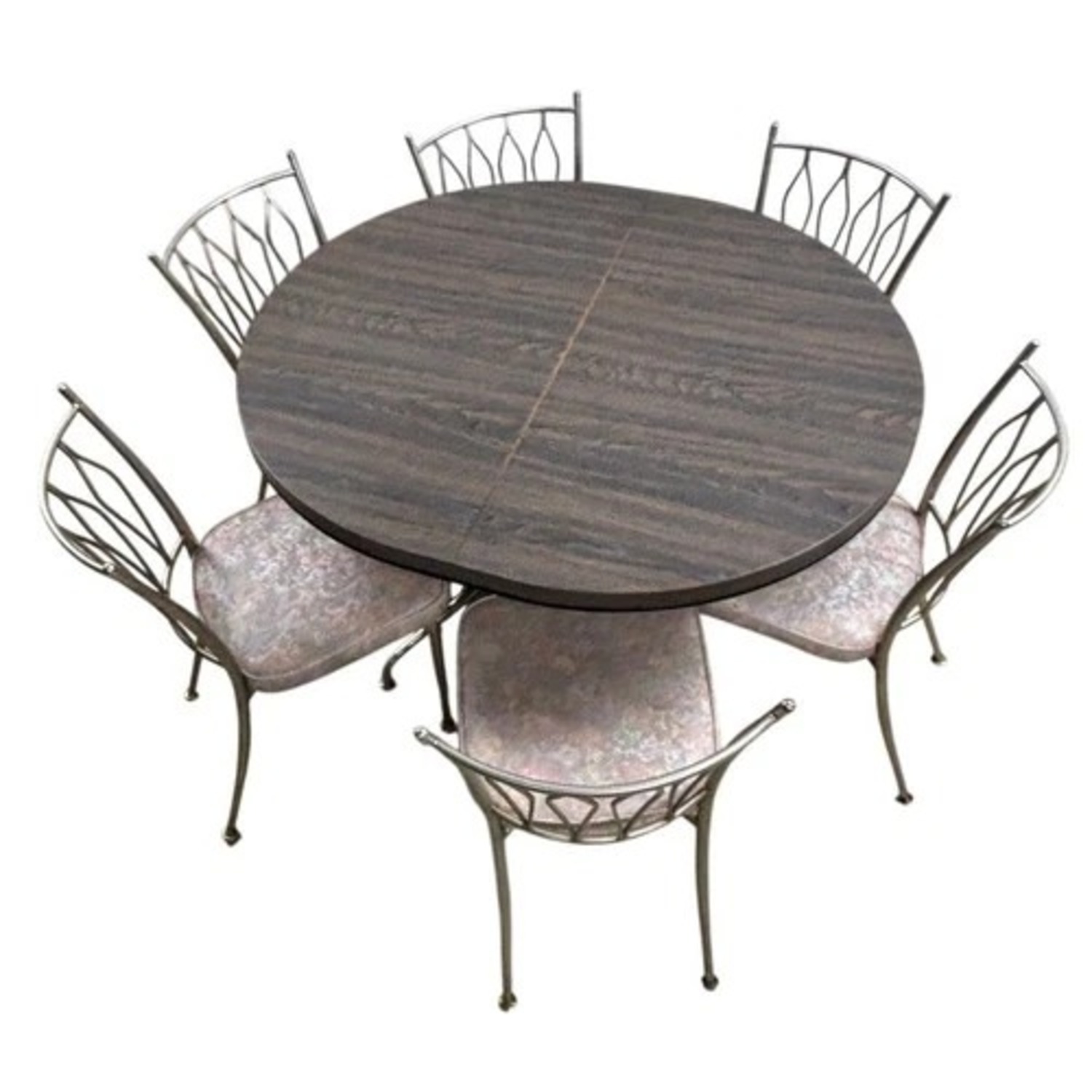 Retro Expandable Dining Table Set 6 Chairs - image-3