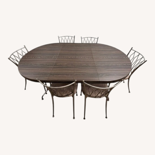 Used Retro Expandable Dining Table Set 6 Chairs for sale on AptDeco
