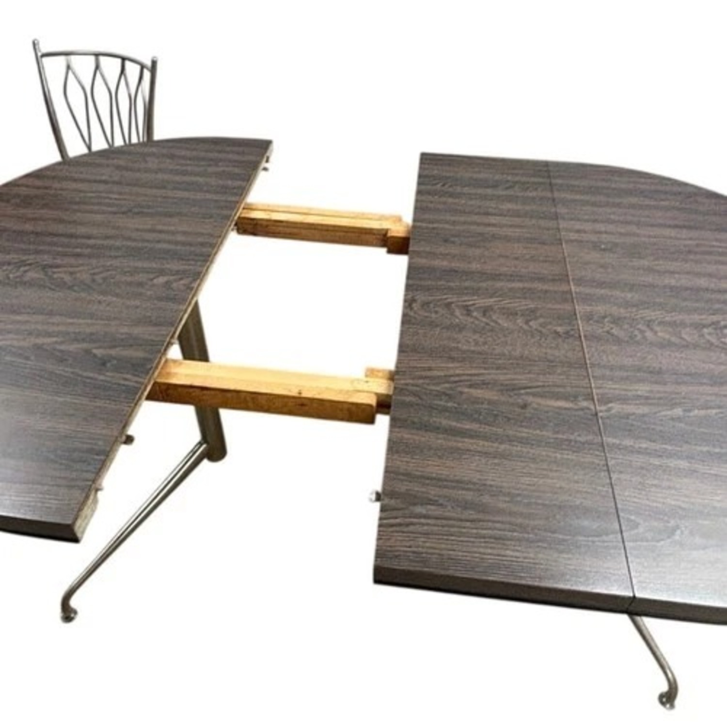 Retro Expandable Dining Table Set 6 Chairs - image-8