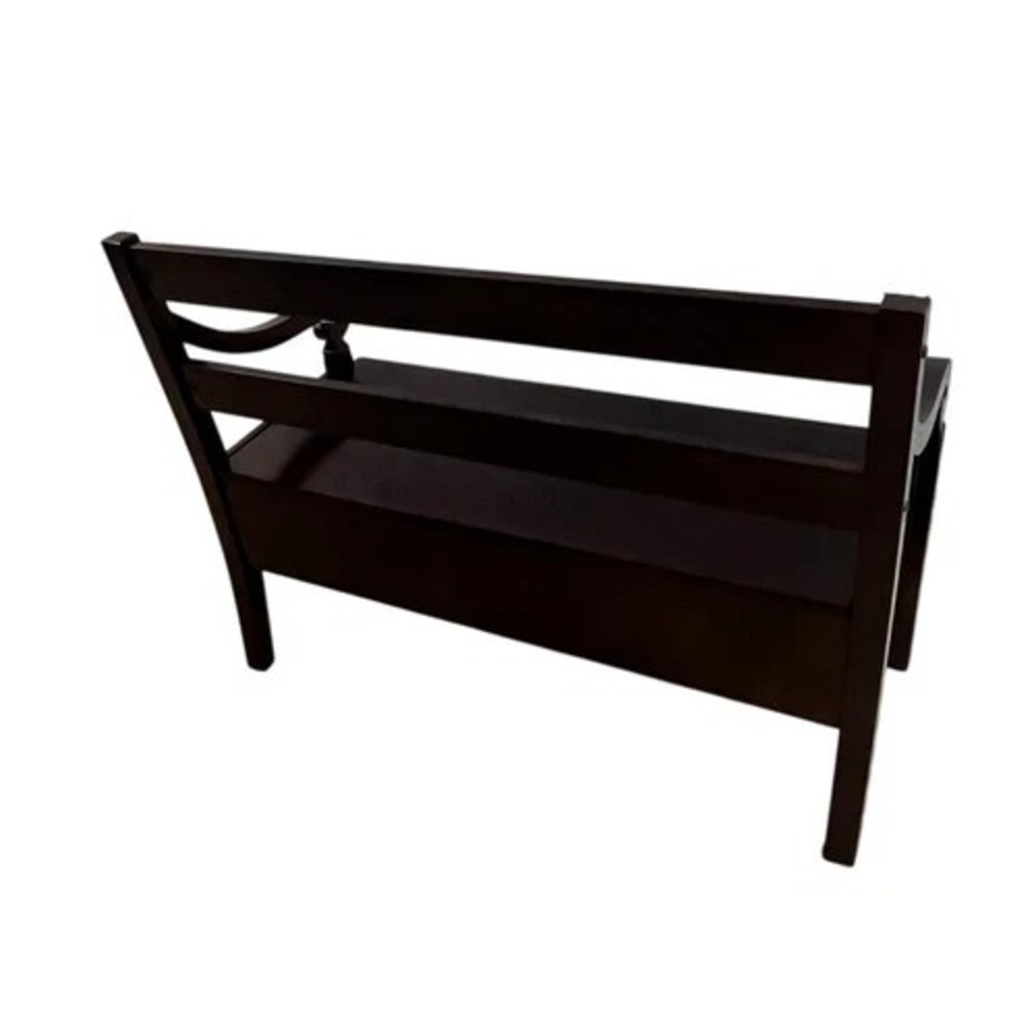 Dark Brown Lift Top Storage Bench with Arms - image-12