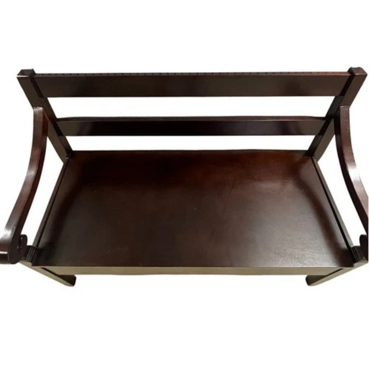 Dark Brown Lift Top Storage Bench with Arms - image-8