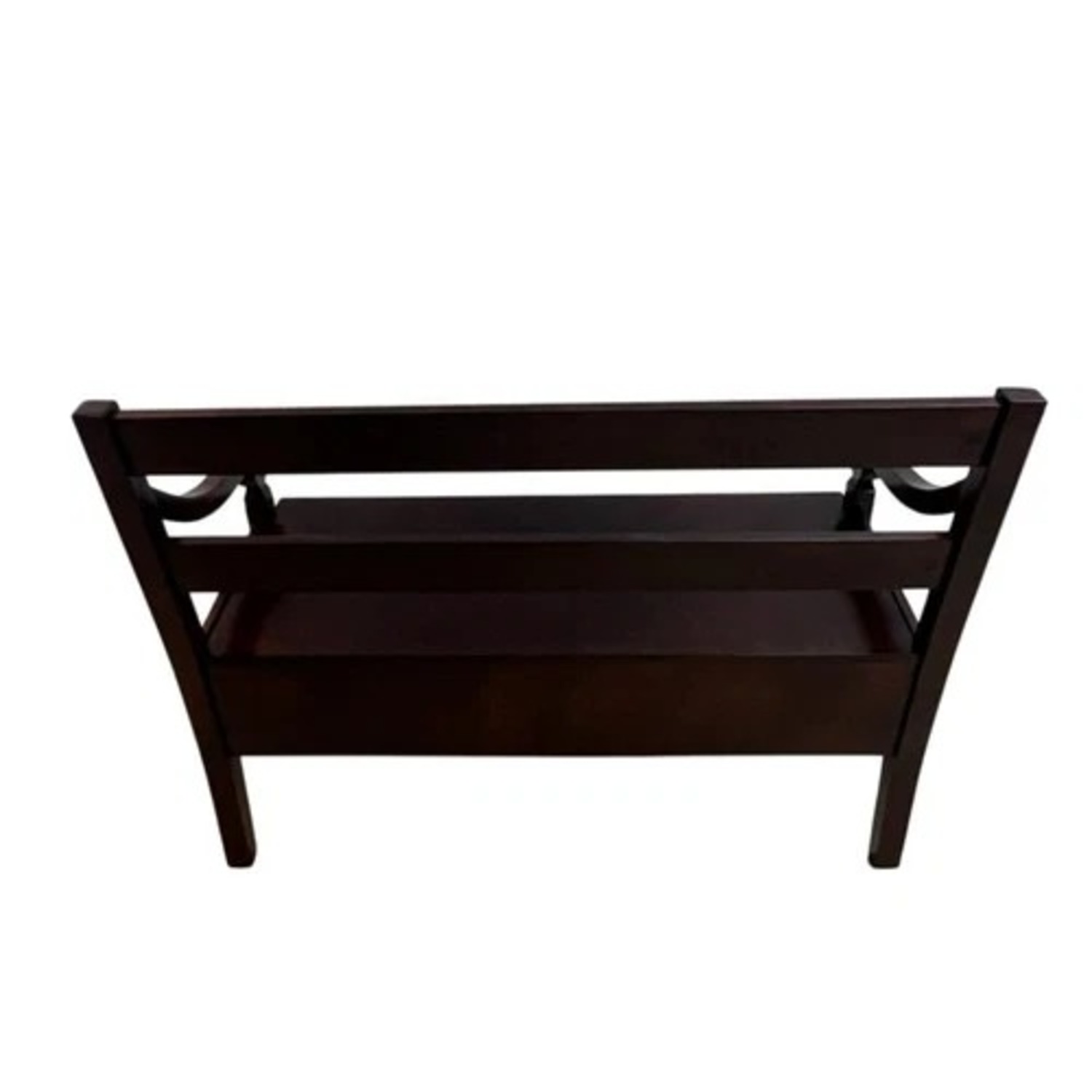 Dark Brown Lift Top Storage Bench with Arms - image-11