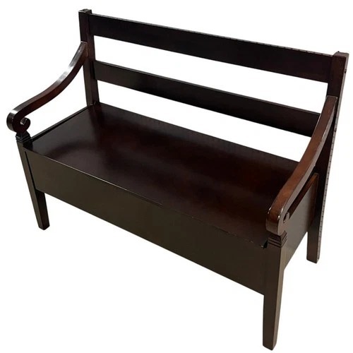 Used Dark Brown Lift Top Storage Bench with Arms for sale on AptDeco