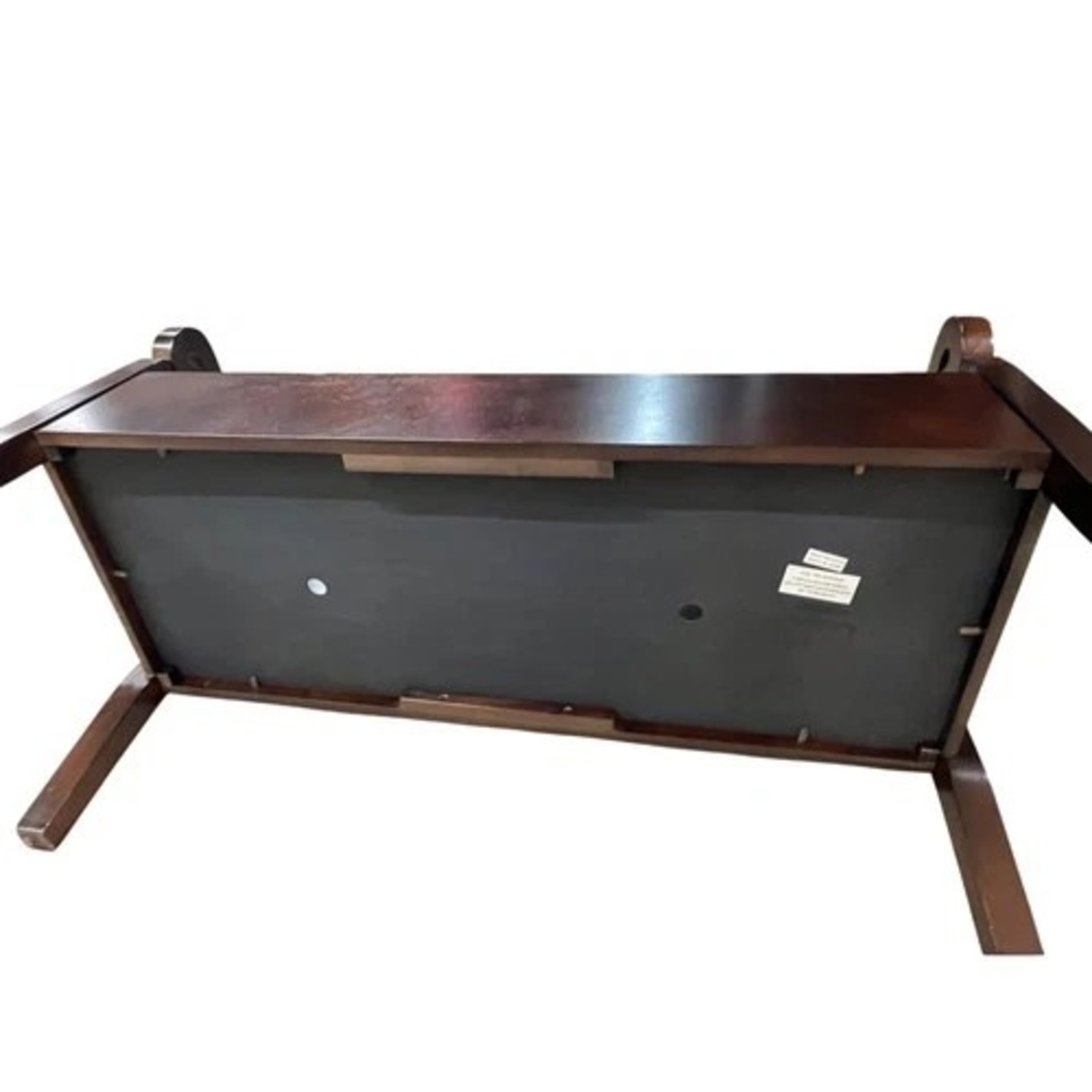 Dark Brown Lift Top Storage Bench with Arms - image-17