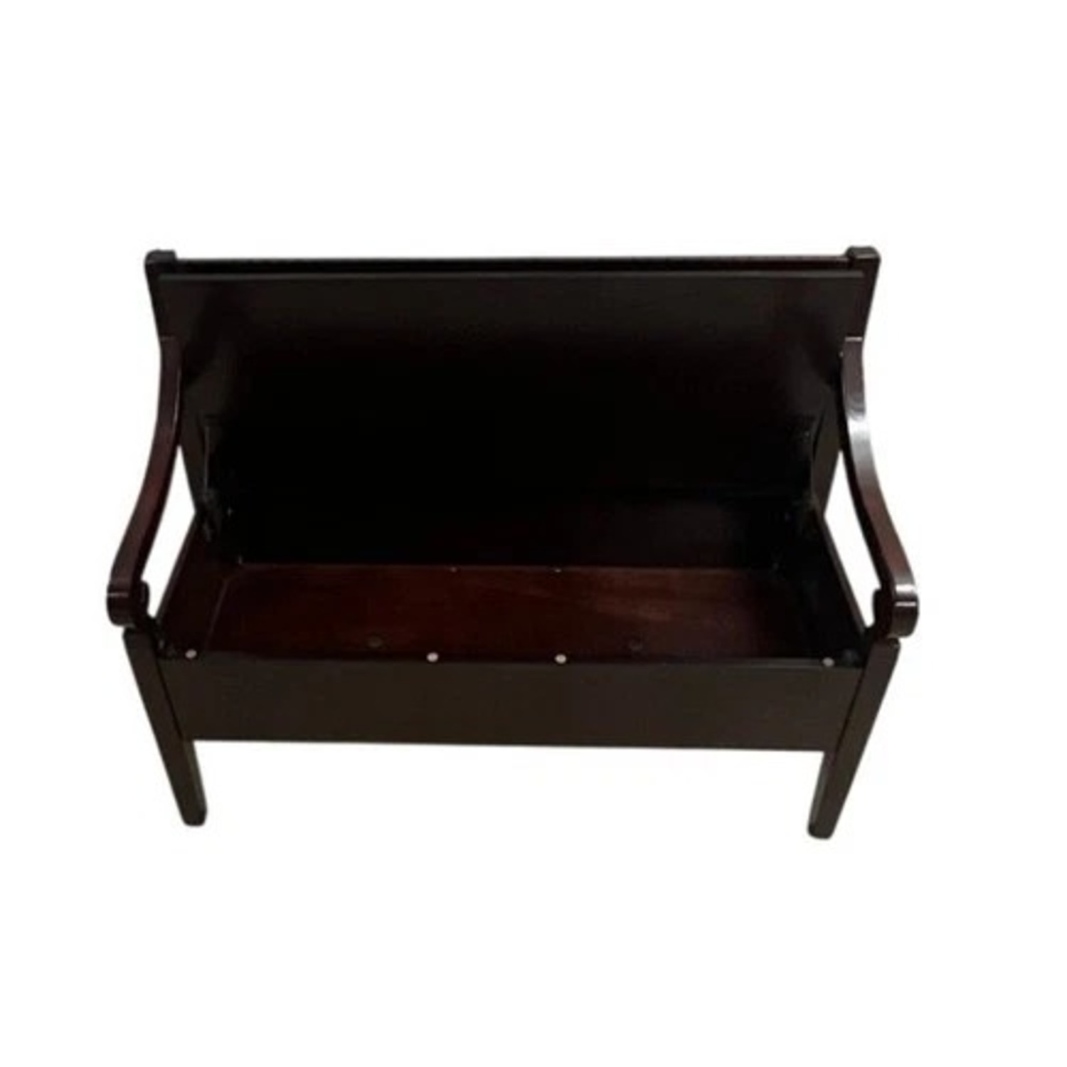 Dark Brown Lift Top Storage Bench with Arms - image-5