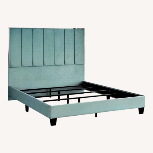 Used Overstock Velvet Queen Bed for sale on AptDeco