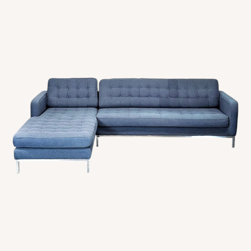 Used Kardiel Blue Fabric 2 Piece Sectional for sale on AptDeco
