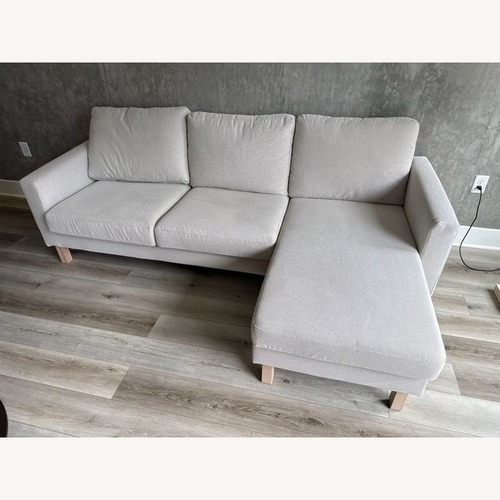 Used IKEA White Fabric 2 Piece Sectional for sale on AptDeco