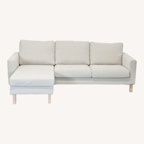 Used IKEA White Fabric 2 Piece Sectional for sale on AptDeco
