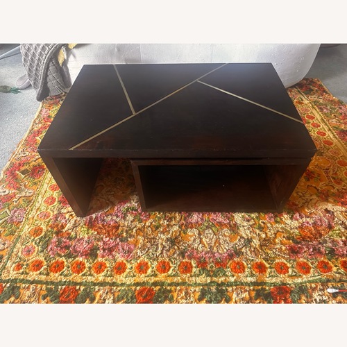 Used World Market Mason Dark Brown Wood Coffee Table for sale on AptDeco