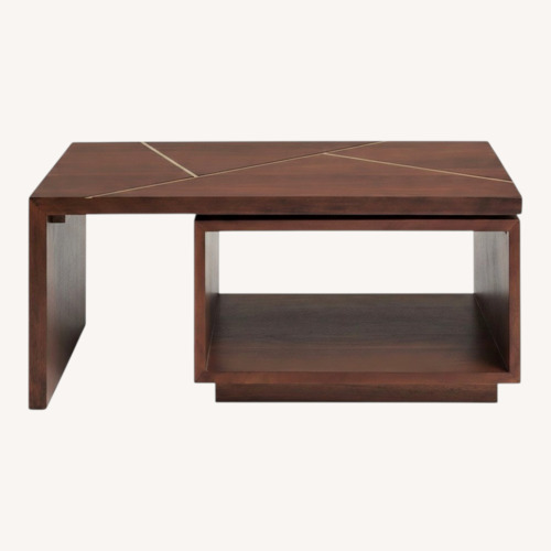 Used World Market Mason Dark Brown Wood Coffee Table for sale on AptDeco