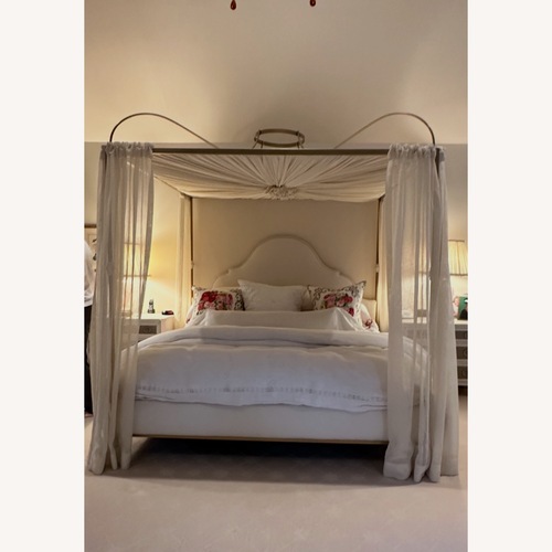 Used Kathy Kuo King Sized Bed and Canopy for sale on AptDeco