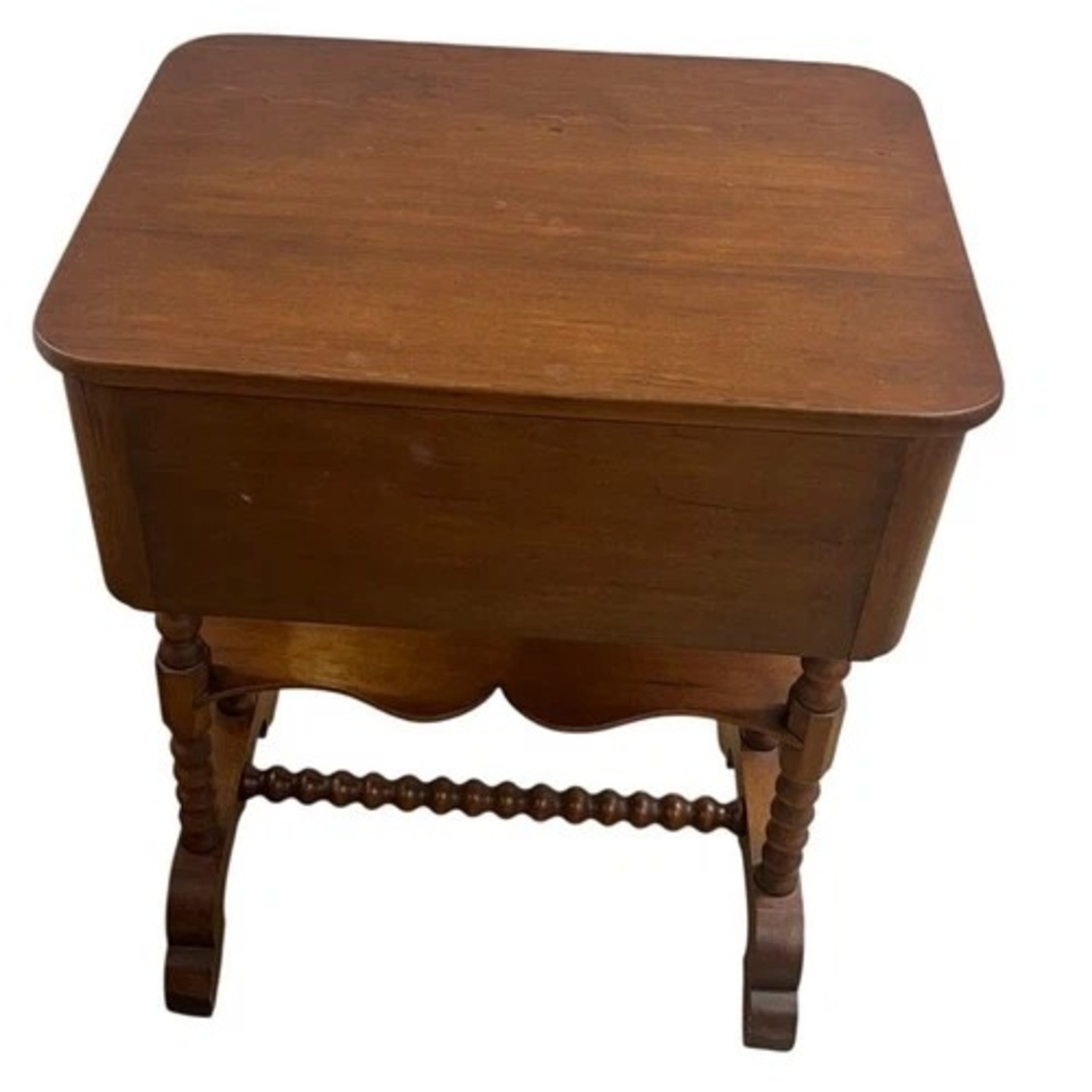 Wood Sewing Work Table 2 Drawers Key Turned Legs - image-12