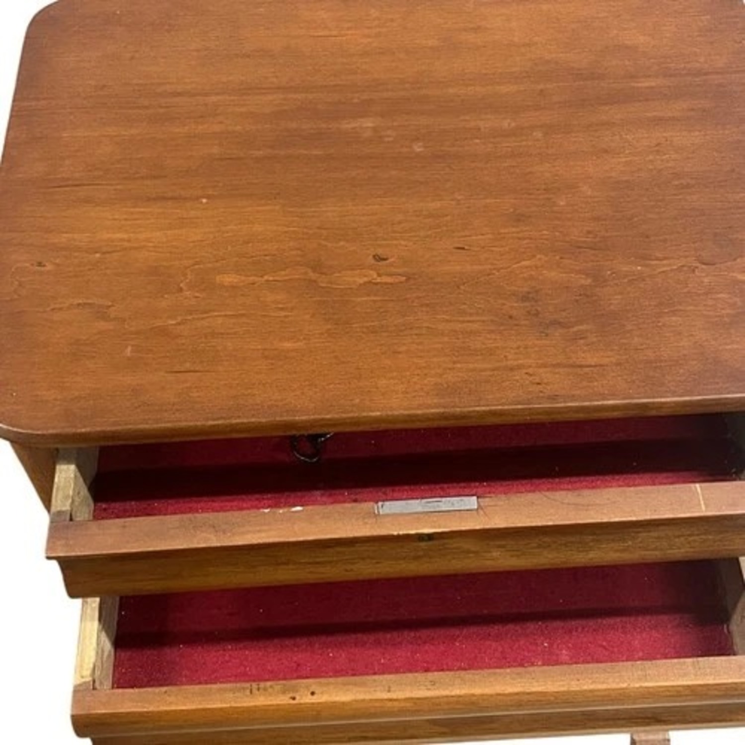 Wood Sewing Work Table 2 Drawers Key Turned Legs - image-9