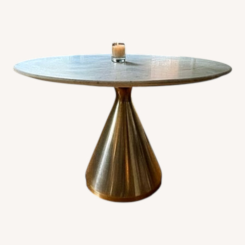Used Marble and Brass Round Dining Table for sale on AptDeco