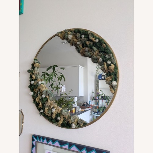 Used Circular Mirror With Moss Frame for sale on AptDeco