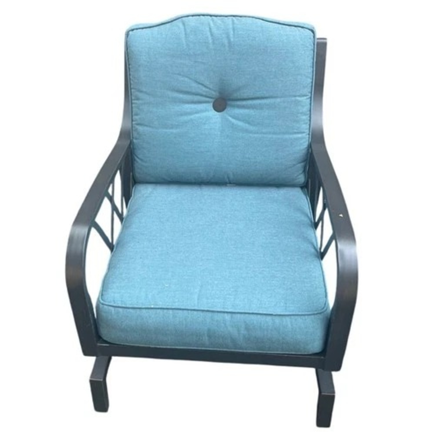 3 Piece Patio Set Blue Sunbrella Cushions Table - image-5