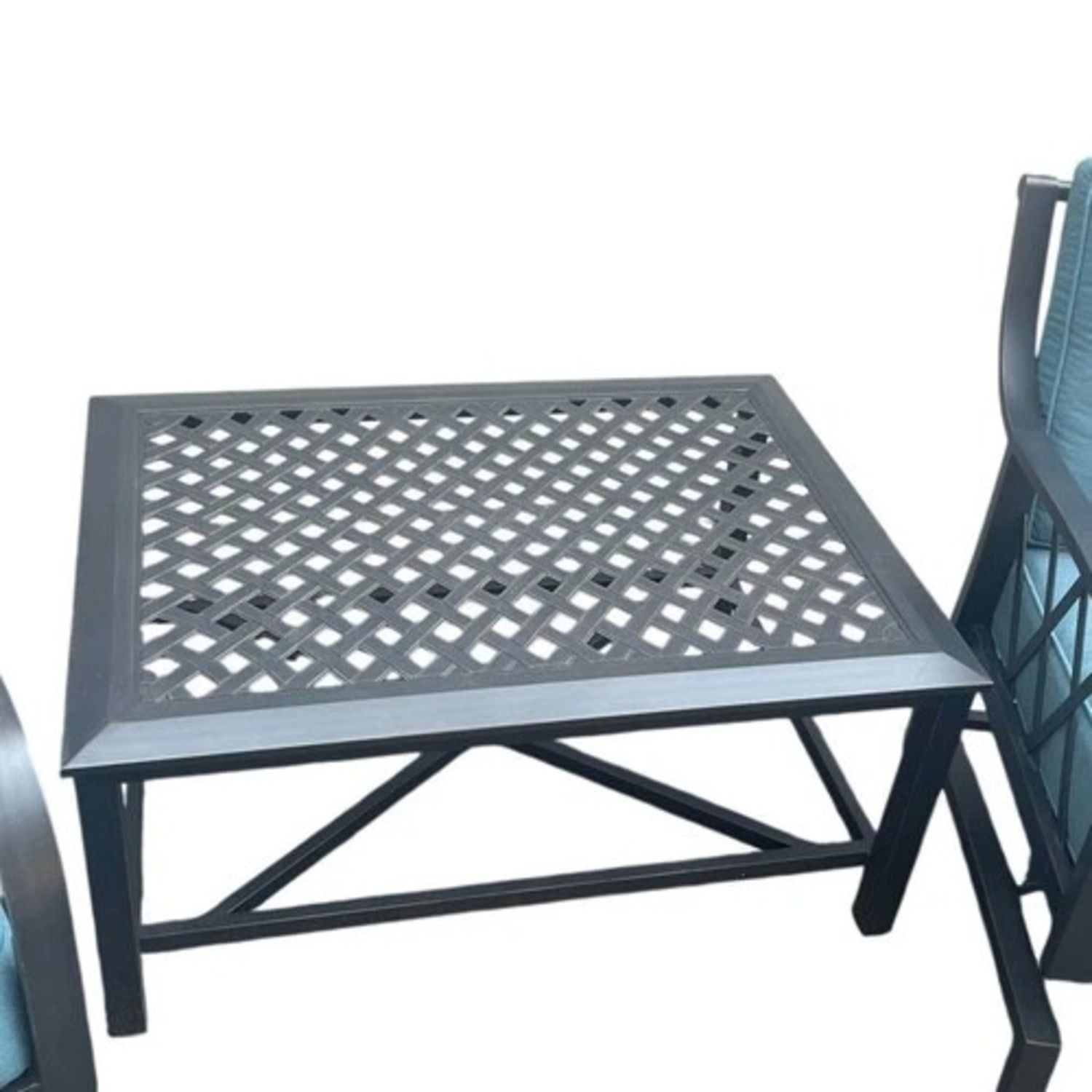 3 Piece Patio Set Blue Sunbrella Cushions Table - image-4