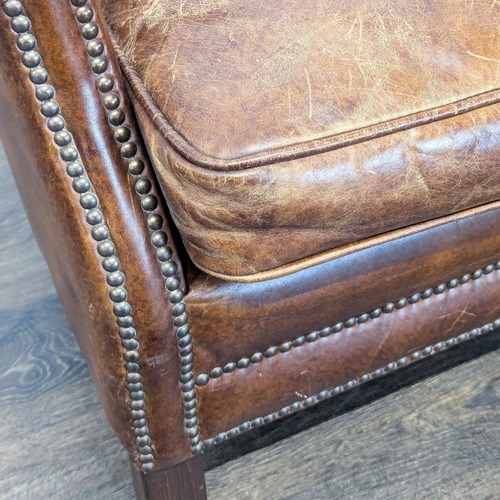 Used Restoration Hardware Professor Leather Lounge Armchair for sale on AptDeco
