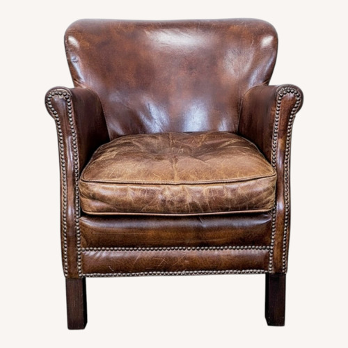 Used Restoration Hardware Professor Leather Lounge Armchair for sale on AptDeco