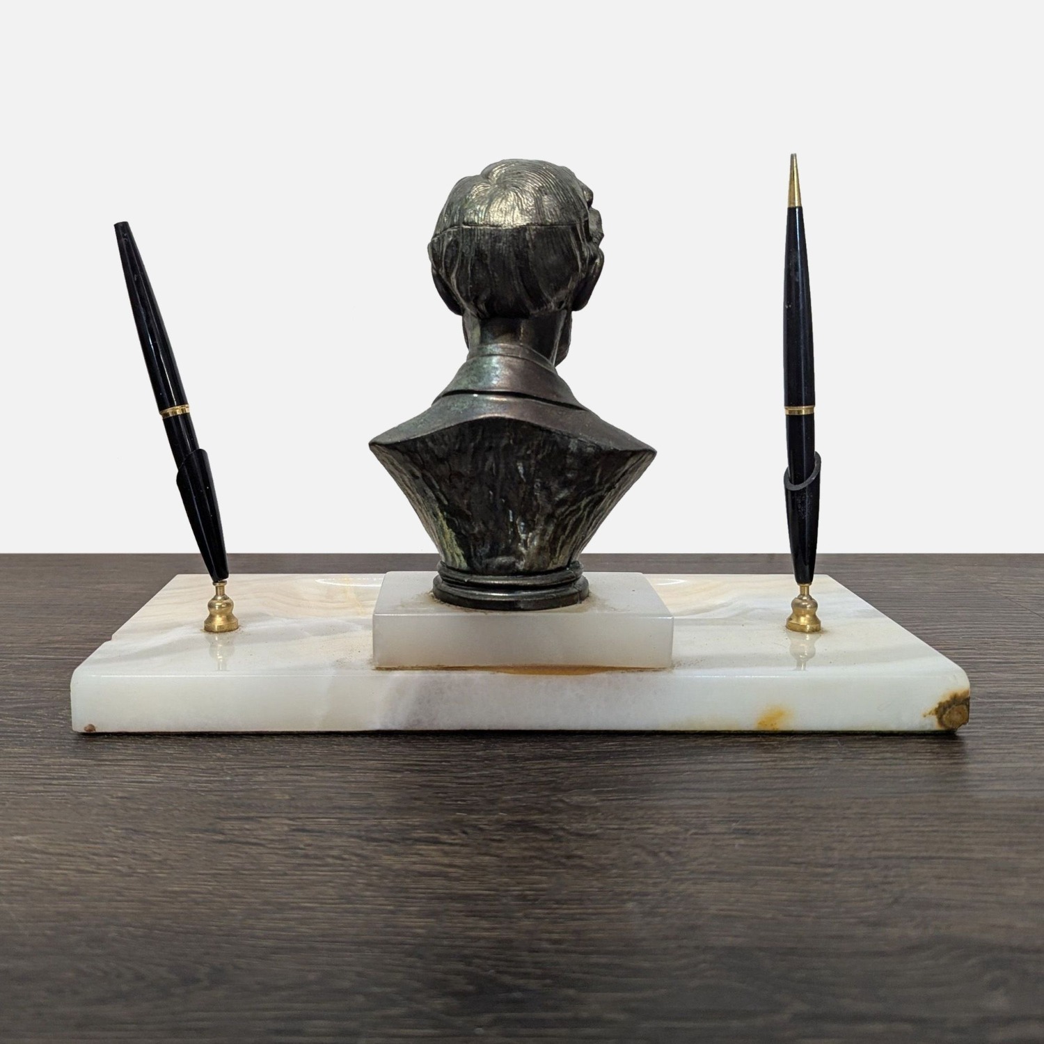 Vintage Marble Pen Set with Lincoln Bust - image-5
