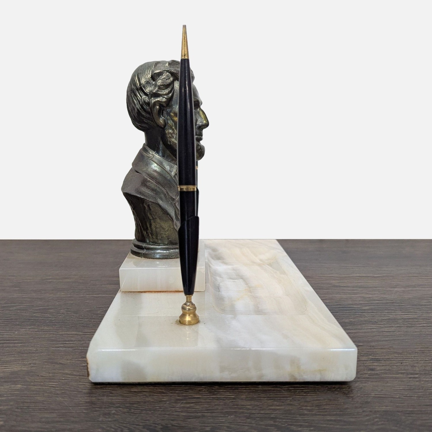 Vintage Marble Pen Set with Lincoln Bust - image-7
