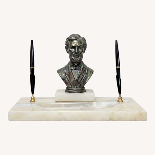 Used Vintage Marble Pen Set with Lincoln Bust for sale on AptDeco