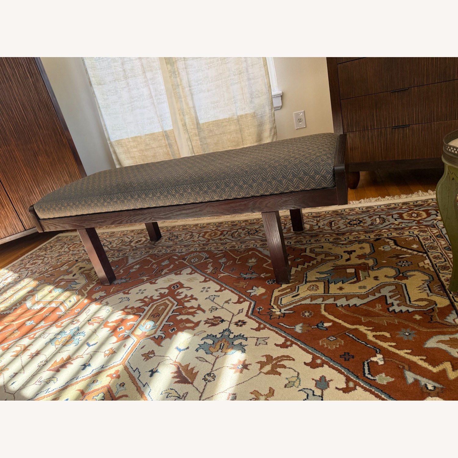 Kravet Dark Brown Wood Bench - image-2