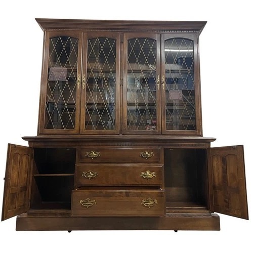 Used Ethan Allen Classic Manor Maple China Cabinet for sale on AptDeco