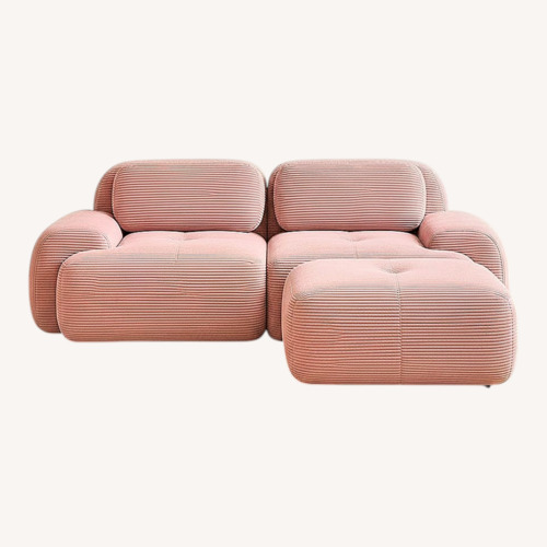 Used Pink Modular Corduroy Loveseat for sale on AptDeco