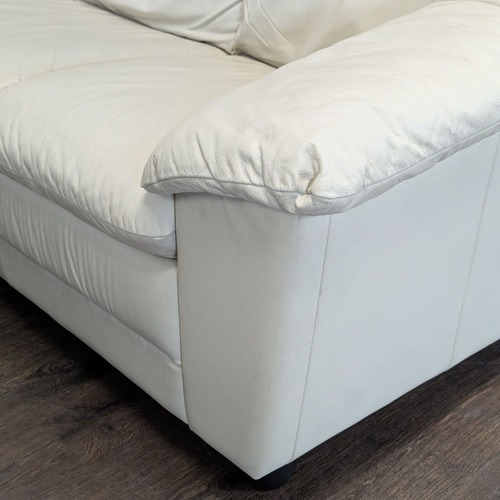 Used Italian Made 3-Seat Cream Leather Sofa for sale on AptDeco