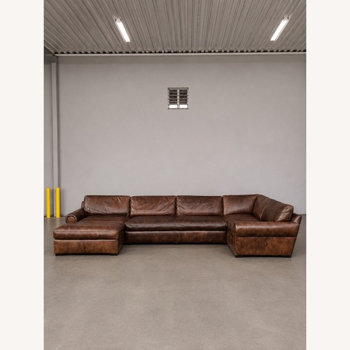 Used Restoration Hardware Original Lancaster Leather U-Sectional for sale on AptDeco