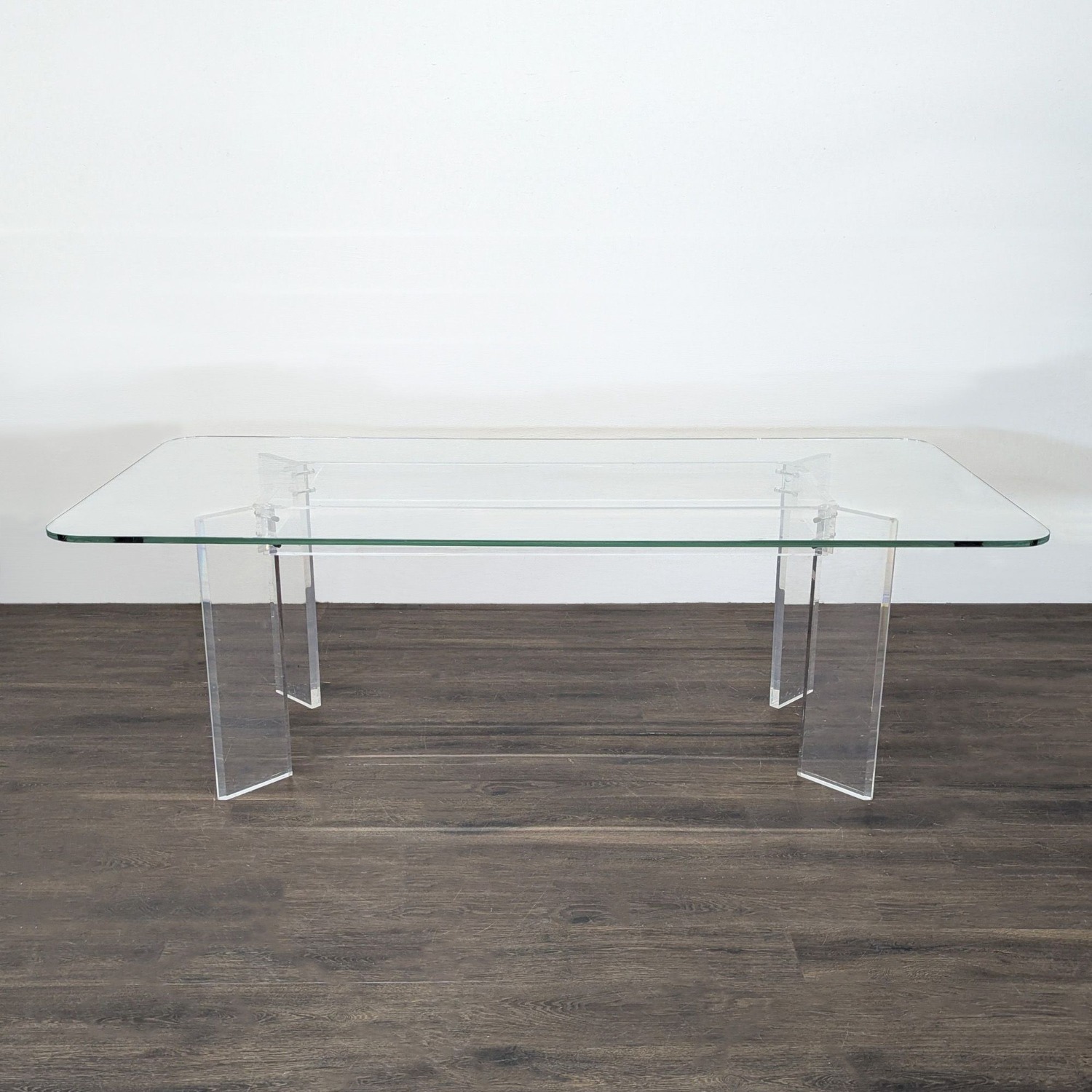 Glass Top Dining Table with Acrylic Legs	 - image-6
