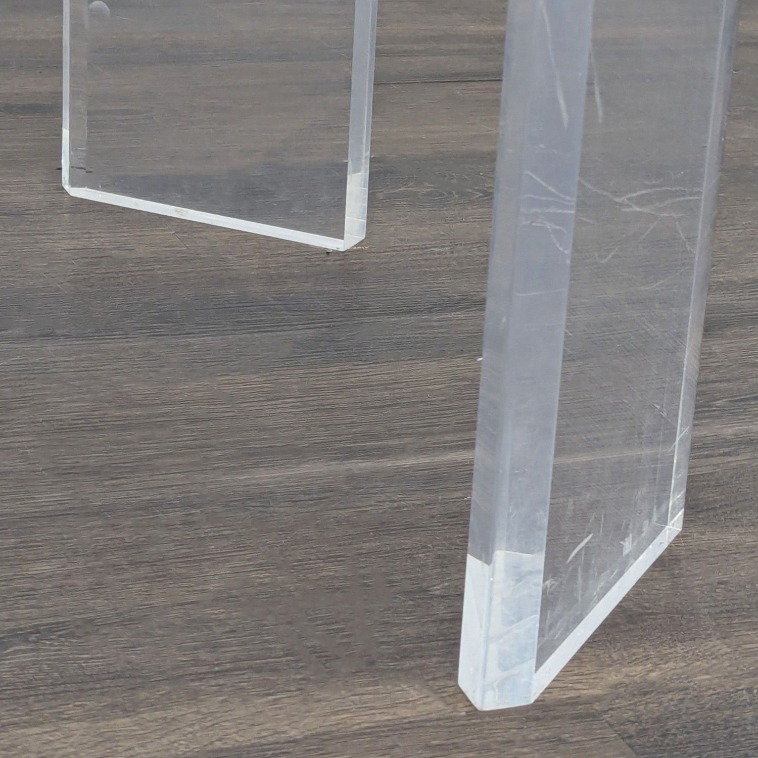 Glass Top Dining Table with Acrylic Legs	 - image-2